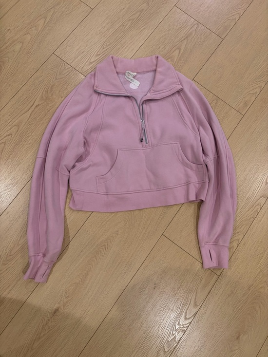lululemon athletica Tops - Lululemon Scuba Cropped Half‑Zip Pullover Sweatshirt - Pink Size XS/S